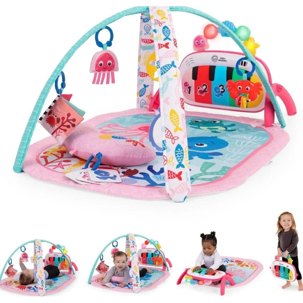 Baby Einstein 4-in-1 Kickin Tunes Jellyfish Jamboree Music Gym Pink NWT